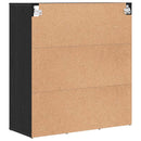 Sko skab med hylde Sort eg 77,5 x 30 x 83,5 cm Konstrueret træ