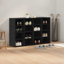 Sko skab med hylde Sort eg 103 x 30 x 67 cm Konstrueret træ