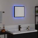 LED badeværelsesspejl Sort eg 40 x 37 x 8.5 cm Konstrueret træ