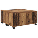 Sofabord med skuffe Gammelt træ 75 x 75 x 38 cm Konstrueret træ