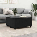 Sofabord med skuffe Sort eg 75 x 75 x 38 cm Konstrueret træ