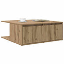 Sofabord med skuffe artisan eg 80 x 80 x 31 cm Konstrueret træ