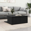 Sofabord med skuffe Sort eg 80 x 80 x 31 cm Konstrueret træ