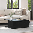 Sofabord med skuffe Sort eg 80 x 80 x 31 cm Konstrueret træ