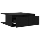 Sofabord med skuffe Sort eg 80 x 80 x 31 cm Konstrueret træ