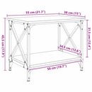 Sidebord Sort eg 55 x 38 x 45 cm Konstrueret træ