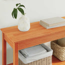Konsolbord med hylde Voksbrun 110 x 40 x 75 cm Massivt fyrretræ
