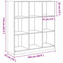 Bogskab Voks brun 104 x 33 x 110 cm Massiv fyrretræ