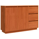 Sideboard med skuffe Brun eg 111 x 34 x 75 cm Massiv fyrretræ