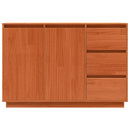 Sideboard med skuffe Brun eg 111 x 34 x 75 cm Massiv fyrretræ