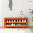 Opbevaringsbænk Voks brun 110 x 38 x 45,5 cm Massiv fyrretræ