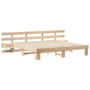 Sengestel med hovedgærde Brun 200 x 200 cm Massiv fyrretræ