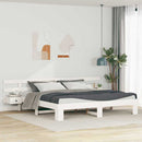 Sengestel med hovedgærde Hvid 180 x 200 cm Massiv fyrretræ