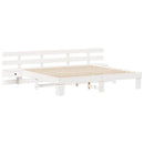 Sengestel med hovedgærde Hvid 180 x 200 cm Massiv fyrretræ
