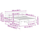 Sengestel med hovedgærde Brun 160 x 200 cm Massiv fyrretræ