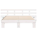 Sengestel med hovedgærde Hvid 160 x 200 cm Massiv fyrretræ