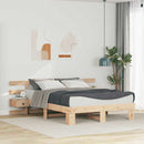 Sengestel med hovedgærde Brun 150 x 200 cm Massiv fyrretræ