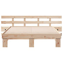 Sengestel med hovedgærde Brun 150 x 200 cm Massiv fyrretræ