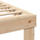 Sengestel med hovedgærde Brun 140 x 190 cm Massiv fyrretræ
