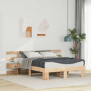Sengestel med hovedgærde Brun 140 x 190 cm Massiv fyrretræ