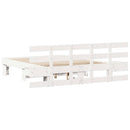 Sengestel med hovedgærde Hvid 140 x 190 cm Massiv fyrretræ