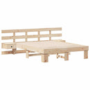 Sengestel med hovedgærde Brun 135 x 190 cm Massiv fyrretræ