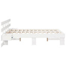 Sengestel med hovedgærde Hvid 135 x 190 cm Massiv fyrretræ