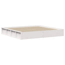 Sengestel Hvid 200 x 200 cm Massiv fyrretræ