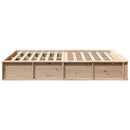 Sengestel Brun 140 x 190 cm Massiv fyrretræ