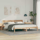 Sengestel med hovedgærde Brun 200 x 200 cm Massiv fyrretræ