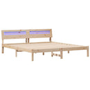Sengestel med hovedgærde Brun 200 x 200 cm Massiv fyrretræ