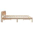 Sengestel med hovedgærde Brun 200 x 200 cm Massiv fyrretræ