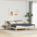 Sengestel med hovedgærde Brun 200 x 200 cm Massiv fyrretræ