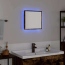 LED badeværelsesspejl Røget eg 40 x 37 x 8.5 cm Konstrueret træ