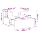 Flydende Natbord Sort eg 40 x 31 x 28 cm Konstrueret træ