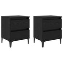 Natskab 2 pcs Sort eg 40 x 35 x 50 cm Konstrueret træ