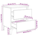 Natskab 2 pcs Sort eg 40 x 35 x 50 cm Konstrueret træ
