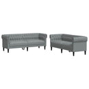 Stue Sofa 2 pcs Lysegrå 201,5 x 74,5 x 74,5 cm Stof