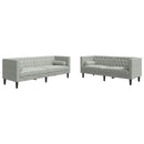 Stue Sofa 2 pcs Lysegrå 194 x 74,5 x 70,5 cm Fløjl