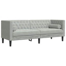 Stue Sofa 2 pcs Lysegrå 194 x 74,5 x 70,5 cm Fløjl