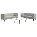Stue Sofa 2 pcs Lysegrå 194 x 74,5 x 70,5 cm Fløjl