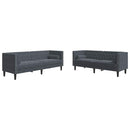 Stue Sofa 2 pcs Mørkegrå 194 x 74,5 x 70,5 cm Fløjl