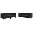 Stue Sofa 2 pcs Sort 194 x 74,5 x 70,5 cm Fløjl