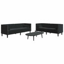 Stue Sofa 2 pcs Sort 194 x 74,5 x 70,5 cm Fløjl