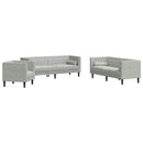 Stue Sofa 3 pcs Lysegrå 194 x 74,5 x 70,5 cm Fløjl