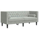 Stue Sofa 3 pcs Lysegrå 194 x 74,5 x 70,5 cm Fløjl