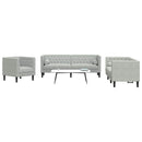 Stue Sofa 3 pcs Lysegrå 194 x 74,5 x 70,5 cm Fløjl