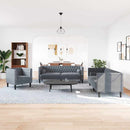 Stue Sofa 3 pcs Mørkegrå 194 x 74,5 x 70,5 cm Fløjl