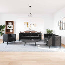 Stue Sofa 3 pcs Sort 194 x 74,5 x 70,5 cm Fløjl