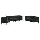 Stue Sofa 3 pcs Sort 194 x 74,5 x 70,5 cm Fløjl